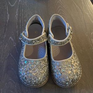 L’amour gold sparkle Mary Jane shoes